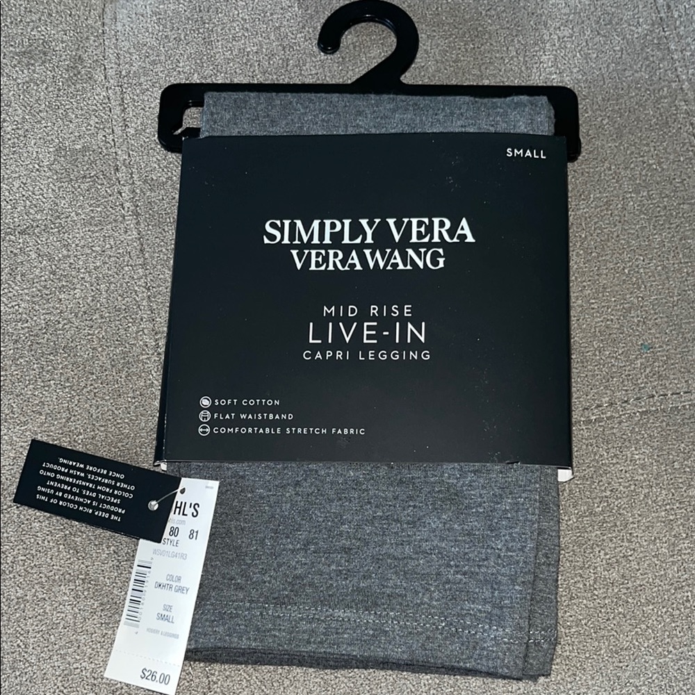 Simply Vera Vera Wang Gray Capri Leggings